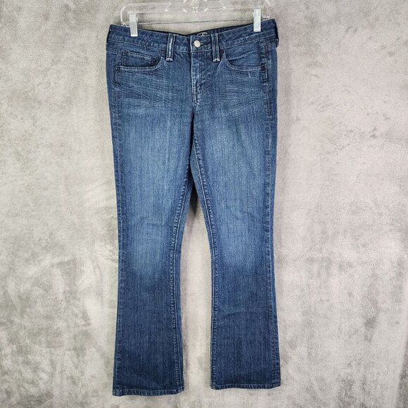 Womens American Eagle Blue Denim Jeans True Boot Mid Rise Size 6 - Picture 2 of 11